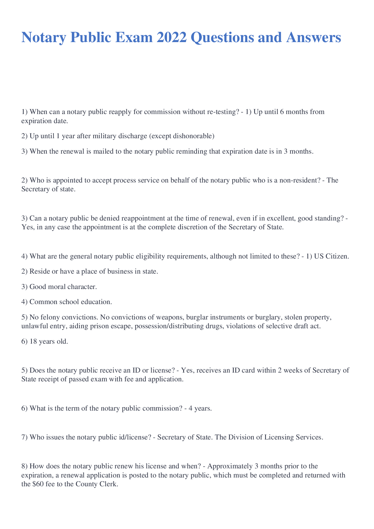 Preview image for Notary Public Exam 2022 Questions and Answers/.Notary Public Exam 2022 Questions and Answers